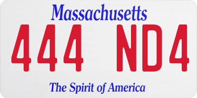 MA license plate 444ND4
