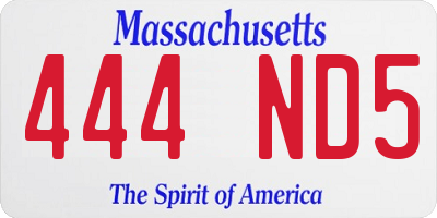 MA license plate 444ND5