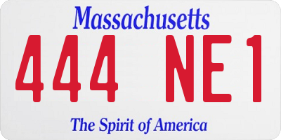 MA license plate 444NE1