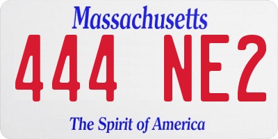 MA license plate 444NE2