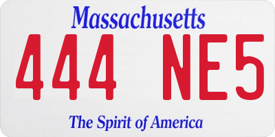 MA license plate 444NE5