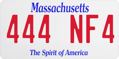 MA license plate 444NF4