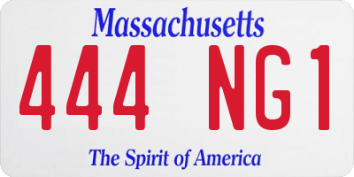 MA license plate 444NG1