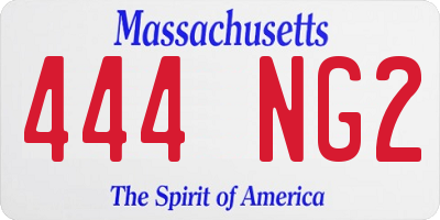 MA license plate 444NG2