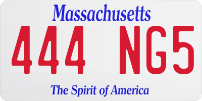 MA license plate 444NG5