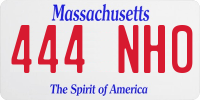 MA license plate 444NH0
