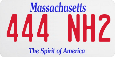 MA license plate 444NH2