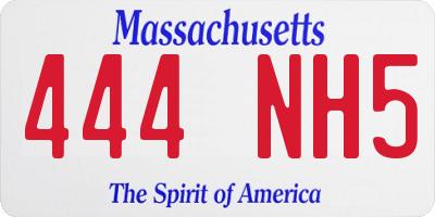 MA license plate 444NH5