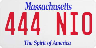 MA license plate 444NI0