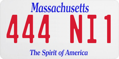 MA license plate 444NI1