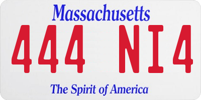 MA license plate 444NI4