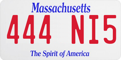 MA license plate 444NI5