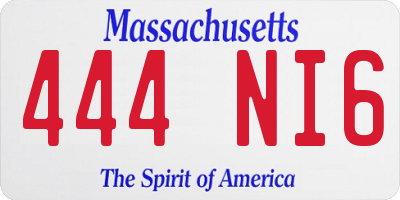 MA license plate 444NI6