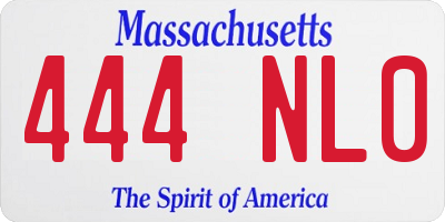 MA license plate 444NL0