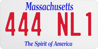 MA license plate 444NL1