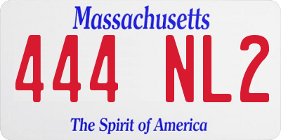 MA license plate 444NL2