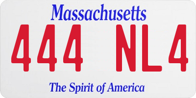 MA license plate 444NL4