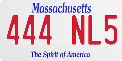 MA license plate 444NL5