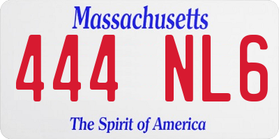 MA license plate 444NL6