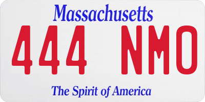 MA license plate 444NM0