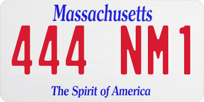 MA license plate 444NM1