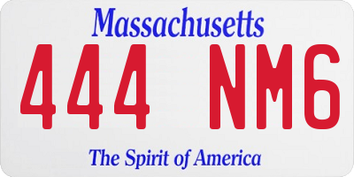 MA license plate 444NM6