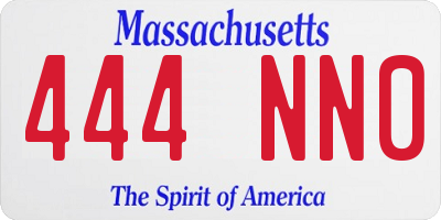 MA license plate 444NN0