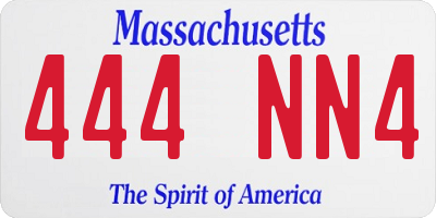 MA license plate 444NN4