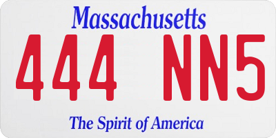 MA license plate 444NN5