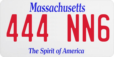 MA license plate 444NN6