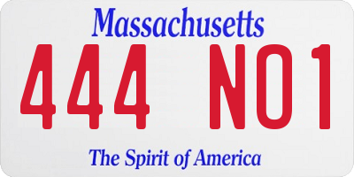 MA license plate 444NO1