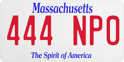 MA license plate 444NP0