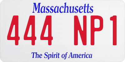 MA license plate 444NP1