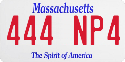 MA license plate 444NP4