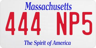 MA license plate 444NP5