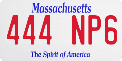 MA license plate 444NP6