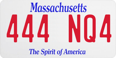 MA license plate 444NQ4