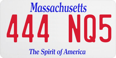 MA license plate 444NQ5