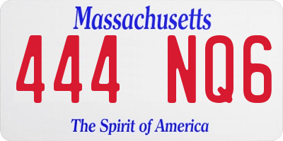 MA license plate 444NQ6