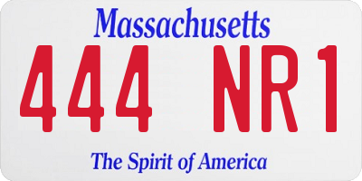 MA license plate 444NR1