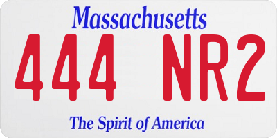 MA license plate 444NR2