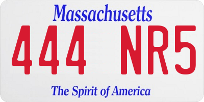 MA license plate 444NR5