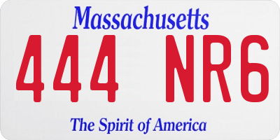 MA license plate 444NR6