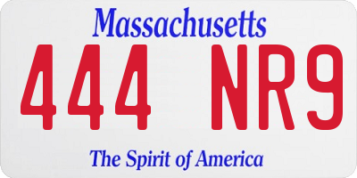 MA license plate 444NR9