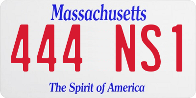 MA license plate 444NS1