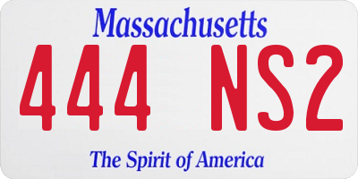 MA license plate 444NS2