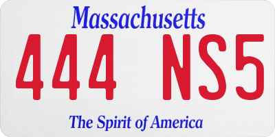 MA license plate 444NS5