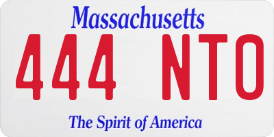 MA license plate 444NT0
