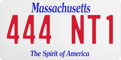 MA license plate 444NT1