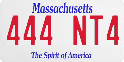 MA license plate 444NT4